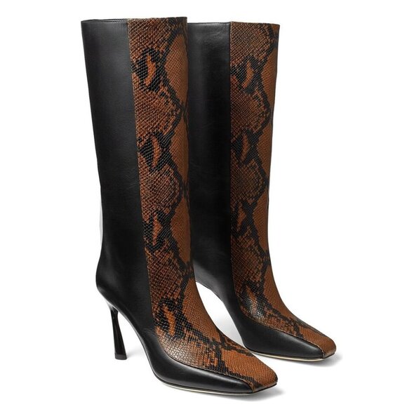 Jimmy Choo Mabyn 85 Leather Heeled Knee-High Boots - Picture 16 of 17